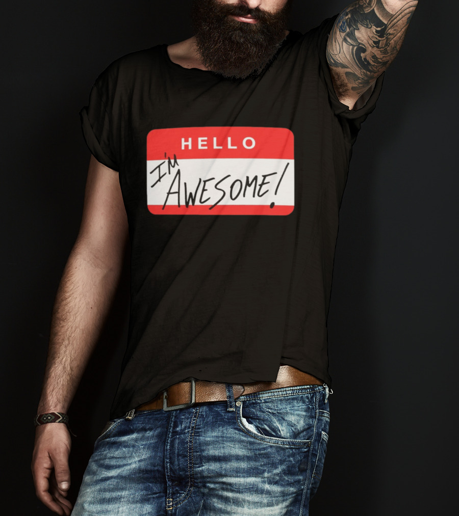 The Miz WWE Hello I'm Awesome Badge Стicker T-Shirt