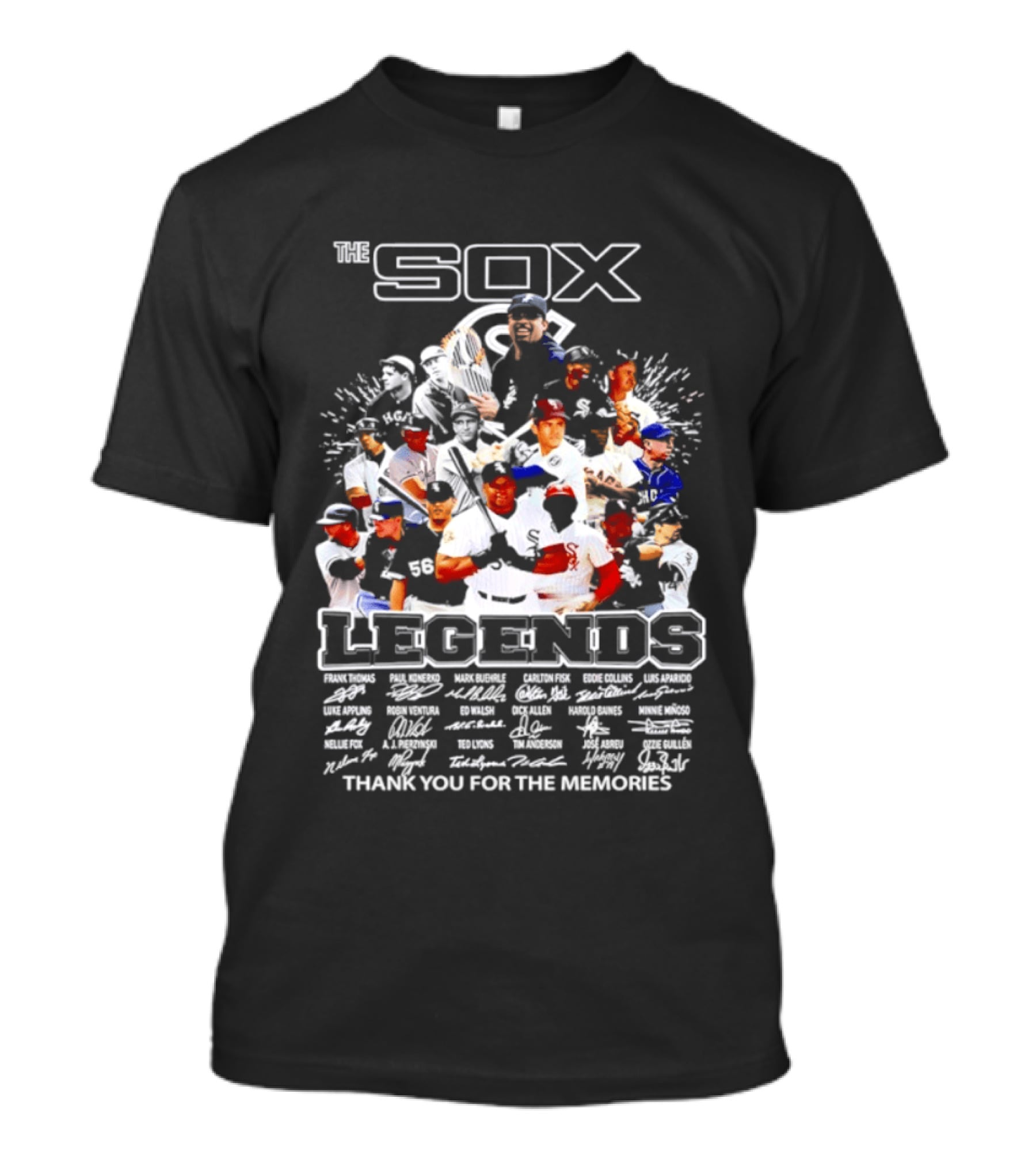 The Sox Legends Chicago White Sox Thank You For The Memories MLB Signatures T-Shirt