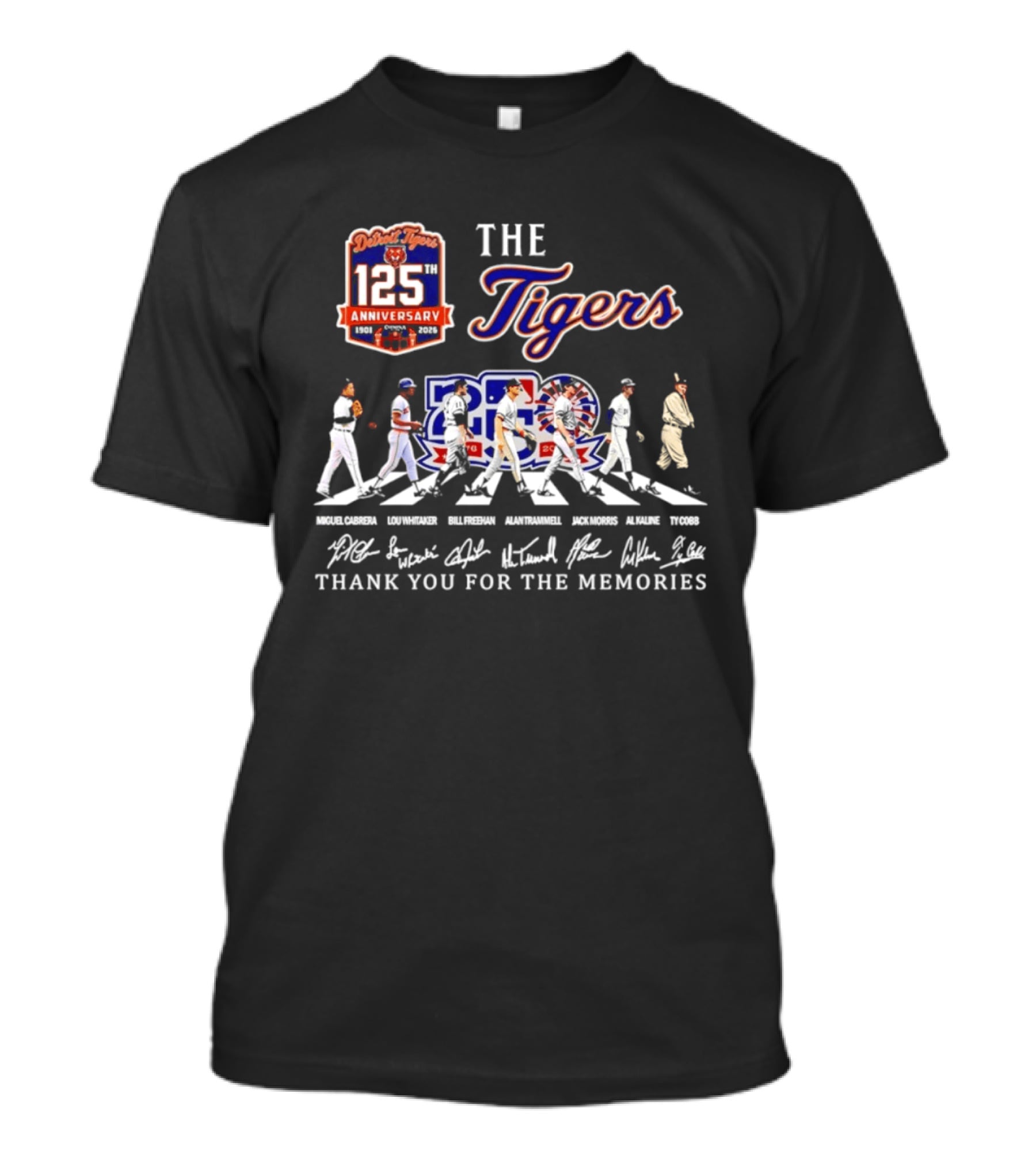 Detroit Tigers 125th Anniversary The Tigers 2026 MLB Season Thank You For The Memories T-Shirt