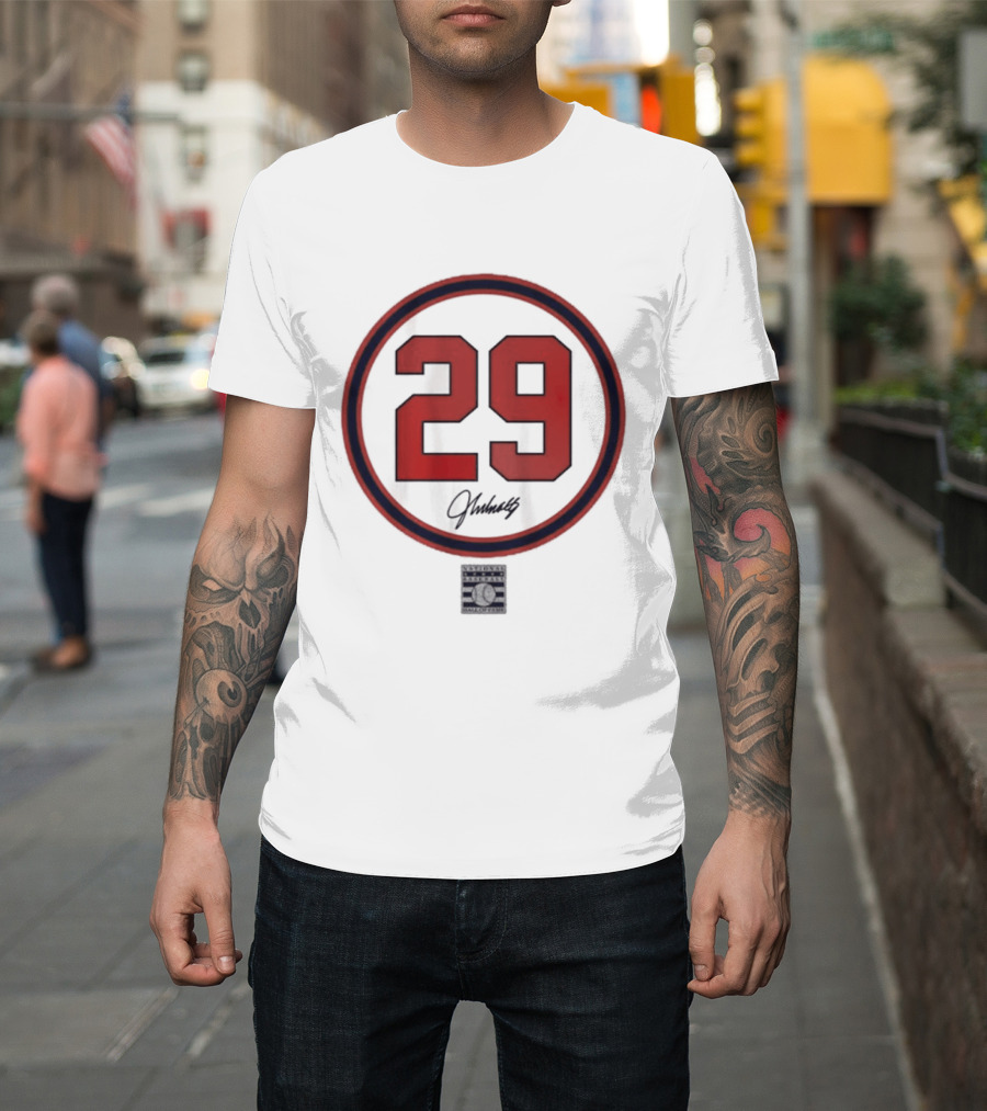 John Smoltz 29 Signature Red Circle T-Shirt