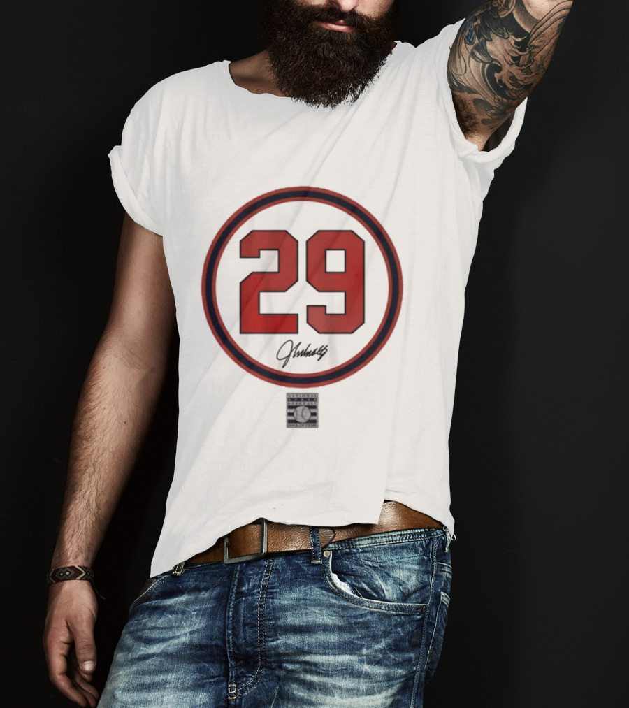 John Smoltz 29 Signature Red Circle T-Shirt
