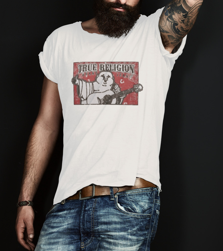 True Religion Brand Jeans Crystal Buddha Bandana T-Shirt
