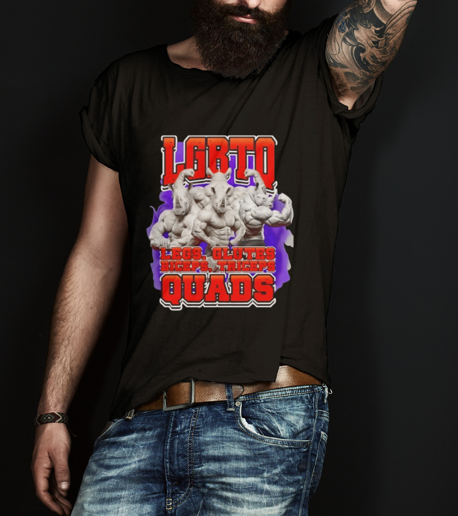 LGBTQ Rhino Legs Glutes Biceps Triceps Quads Fitness Bodybuilding T-Shirt