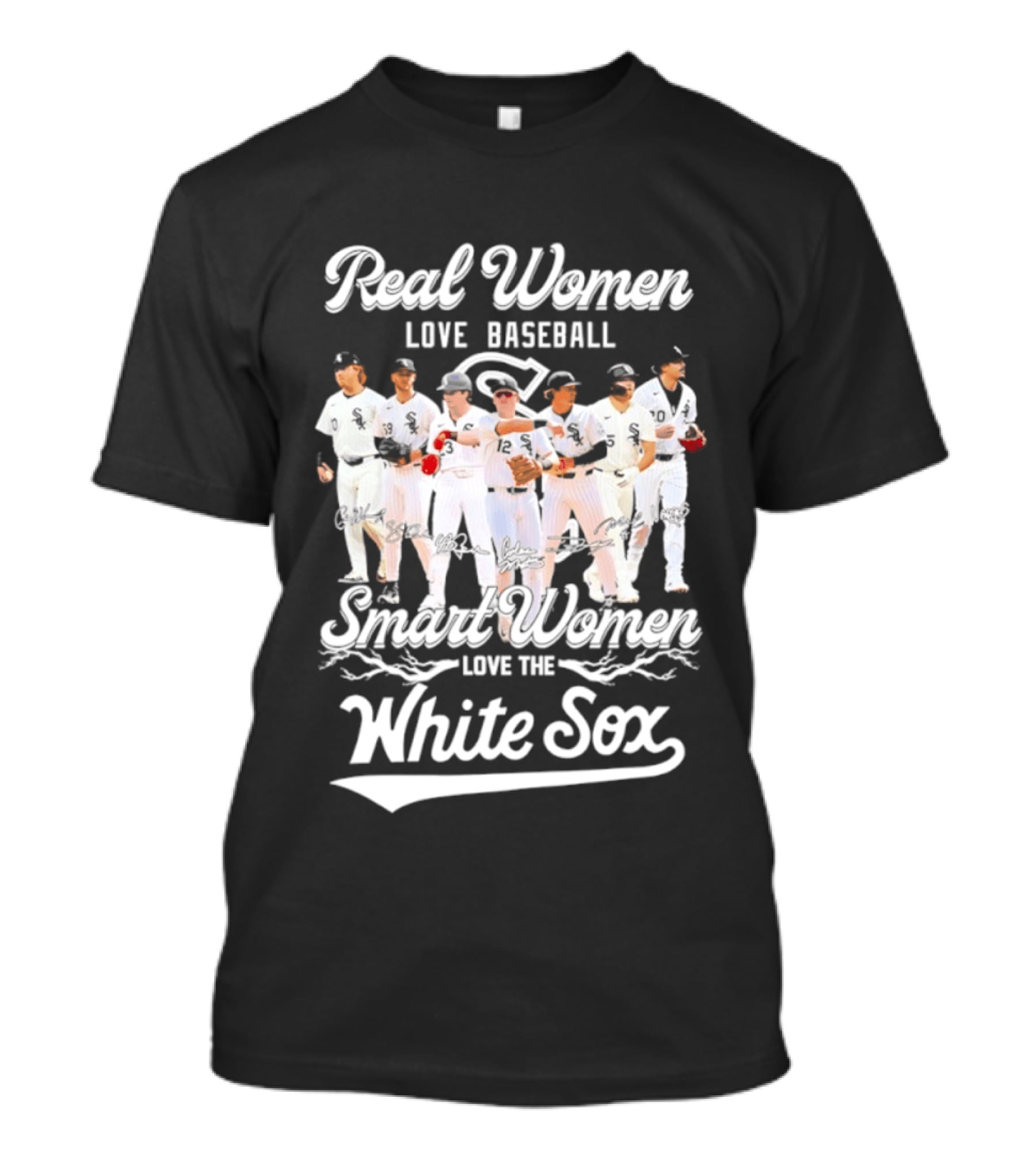 Real Women Love Baseball Smart Women Love The Chicago White Sox T-Shirt