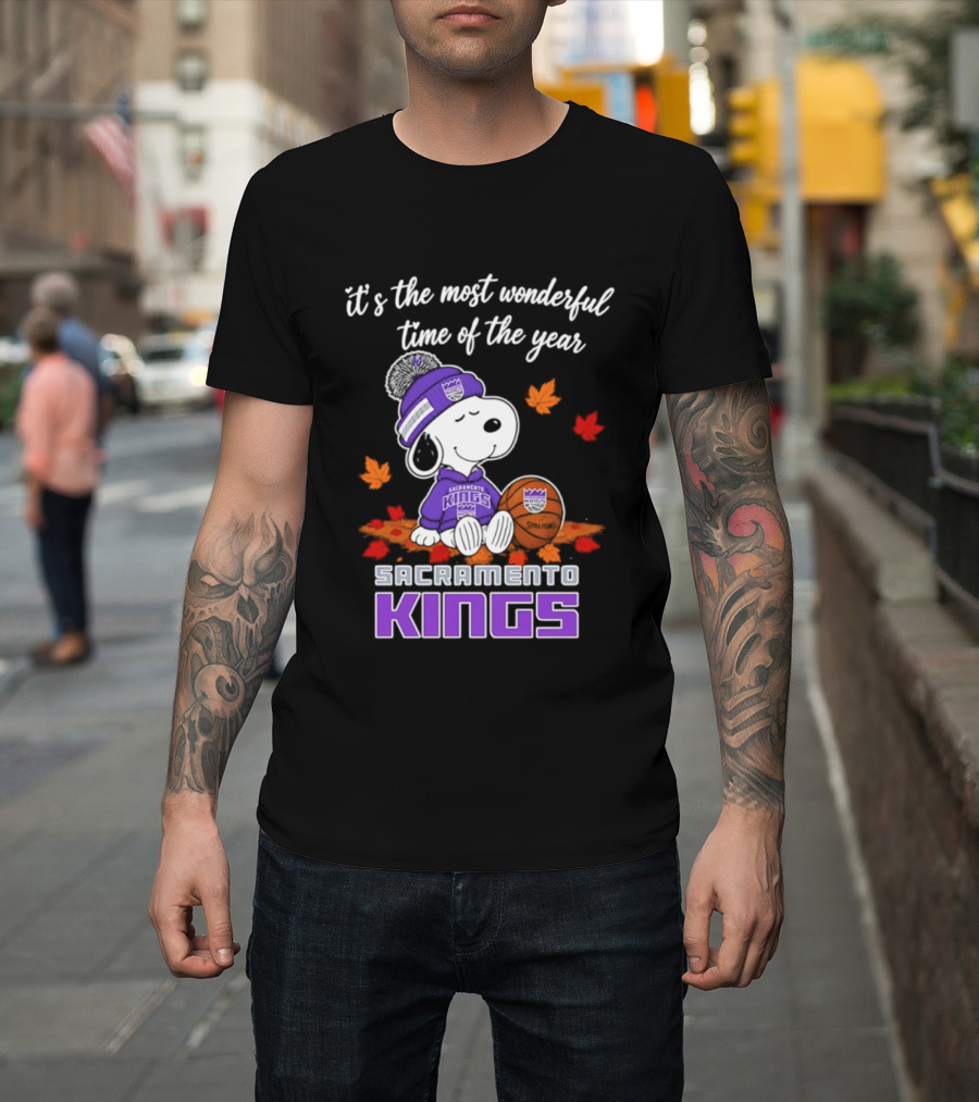 Sacramento Kings Snoopy Halloween It's The Most Wonderful Time Of The Year T-Shirt