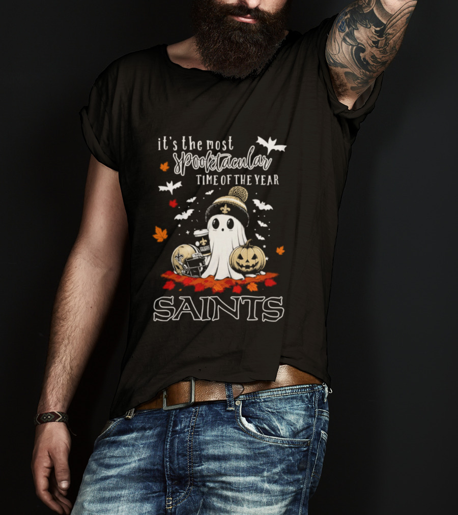 New Orleans Saints Halloween Ghost 2026 It's The Most Spooktacular Time Of The Year T-Shirt