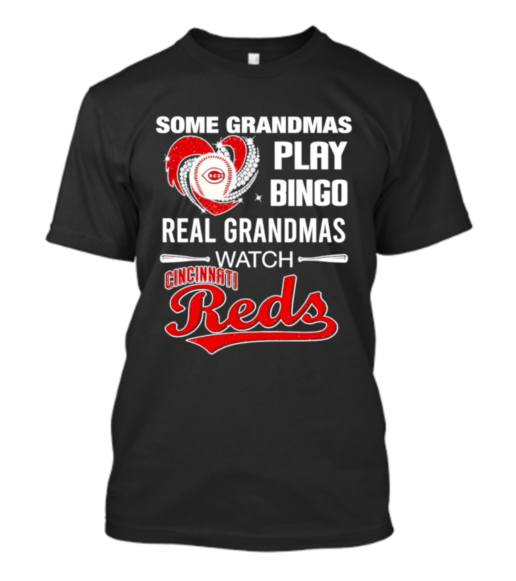 Cincinnati Reds Some Grandmas Play Bingo Real Grandmas Baseball T-Shirt