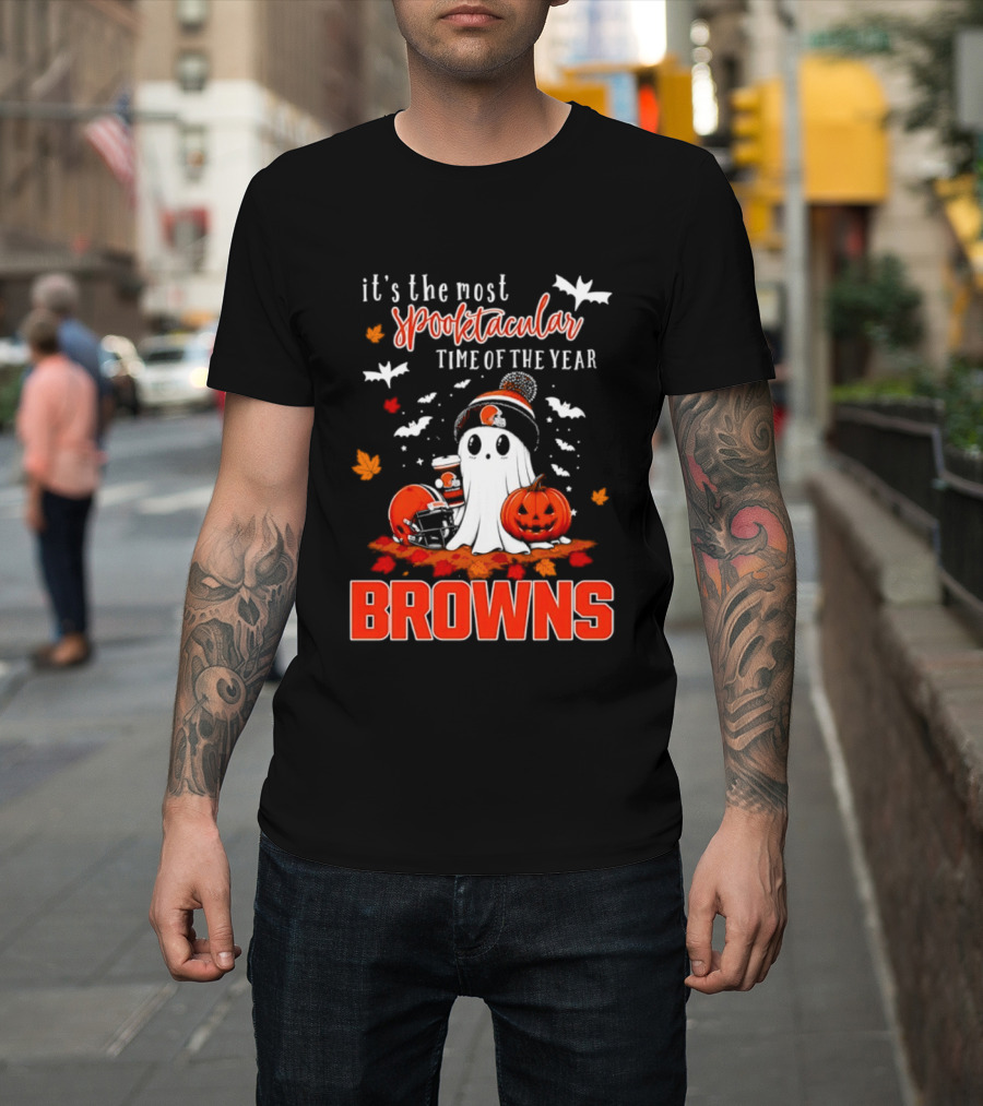 Cleveland Browns Spooktacular Halloween Ghost Time Of The Year T-Shirt