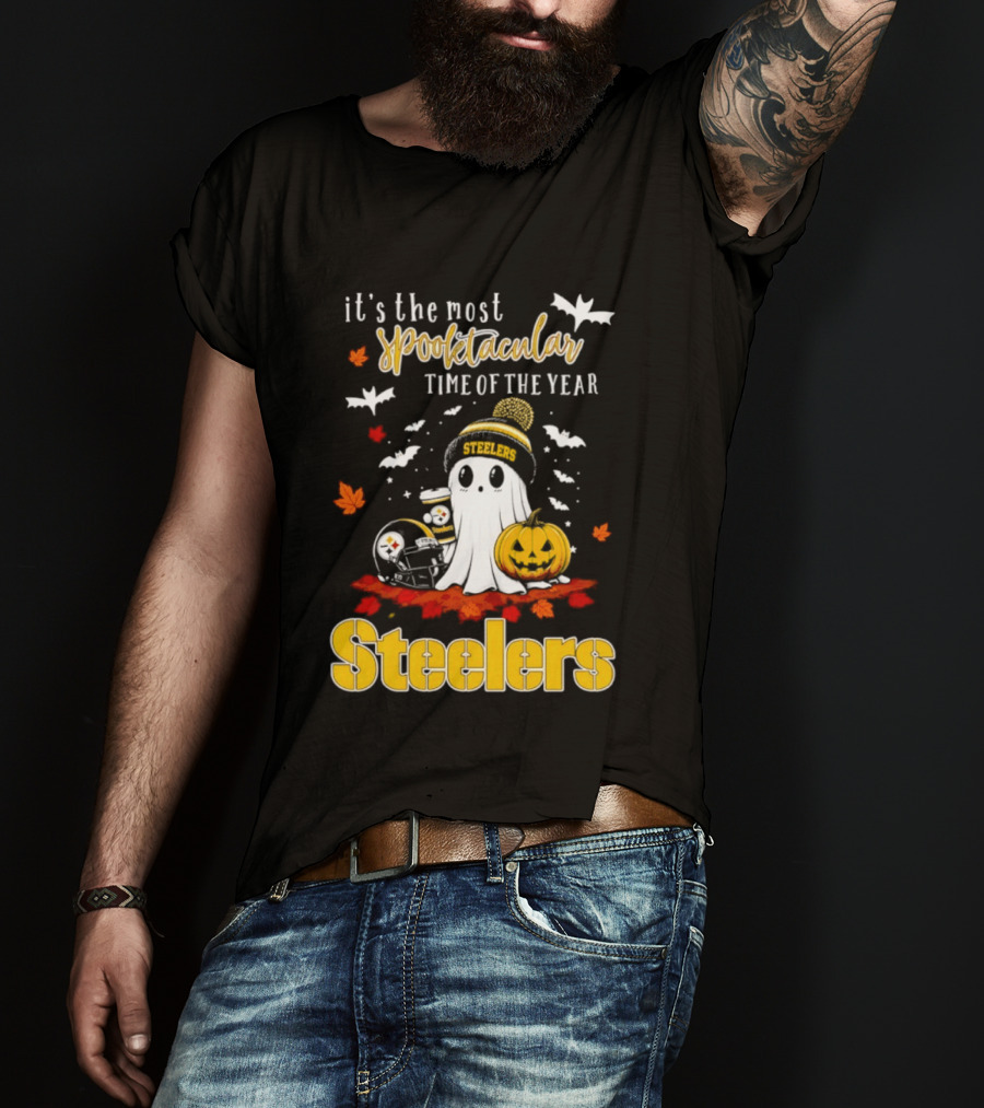 Pittsburgh Steelers Halloween 2026 Spooktacular Time Ghost Pumpkin Football T-Shirt
