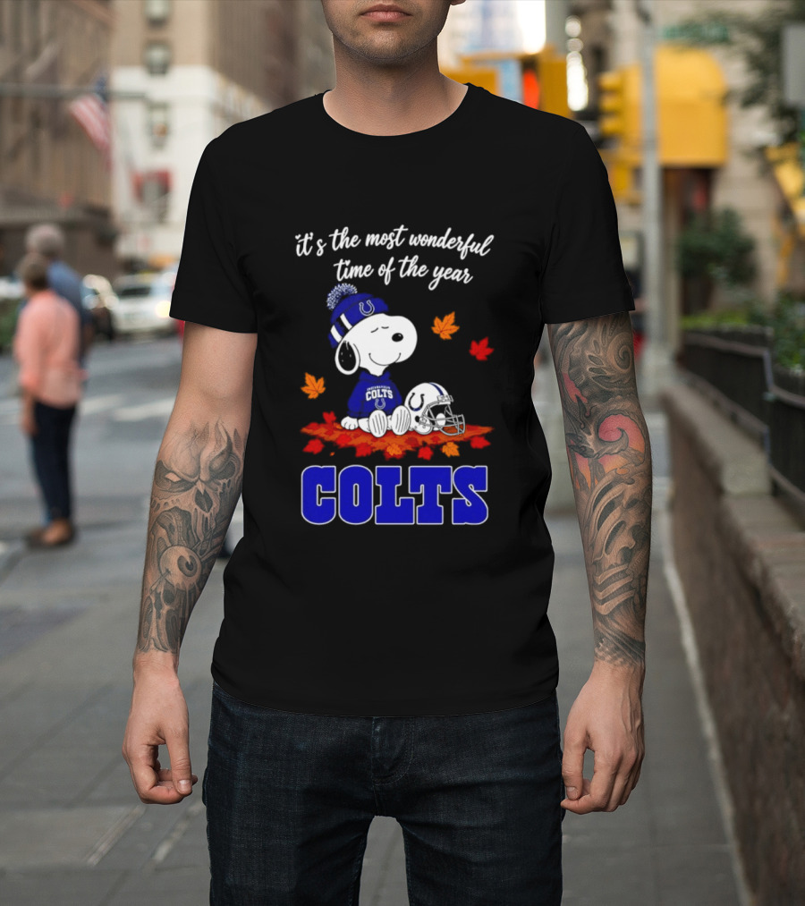 It's The Most Wonderful Time Of The Year Colts Snoopy Fall Halloween T-Shirt