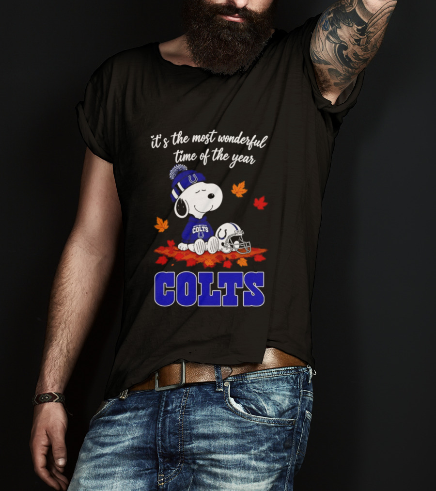 It's The Most Wonderful Time Of The Year Colts Snoopy Fall Halloween T-Shirt