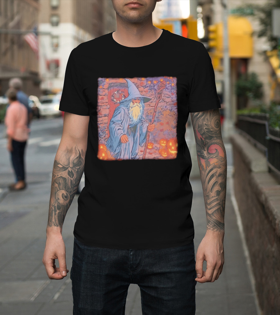 Wizard Halloween Night 2026 Magical Pumpkin Pathway T-Shirt