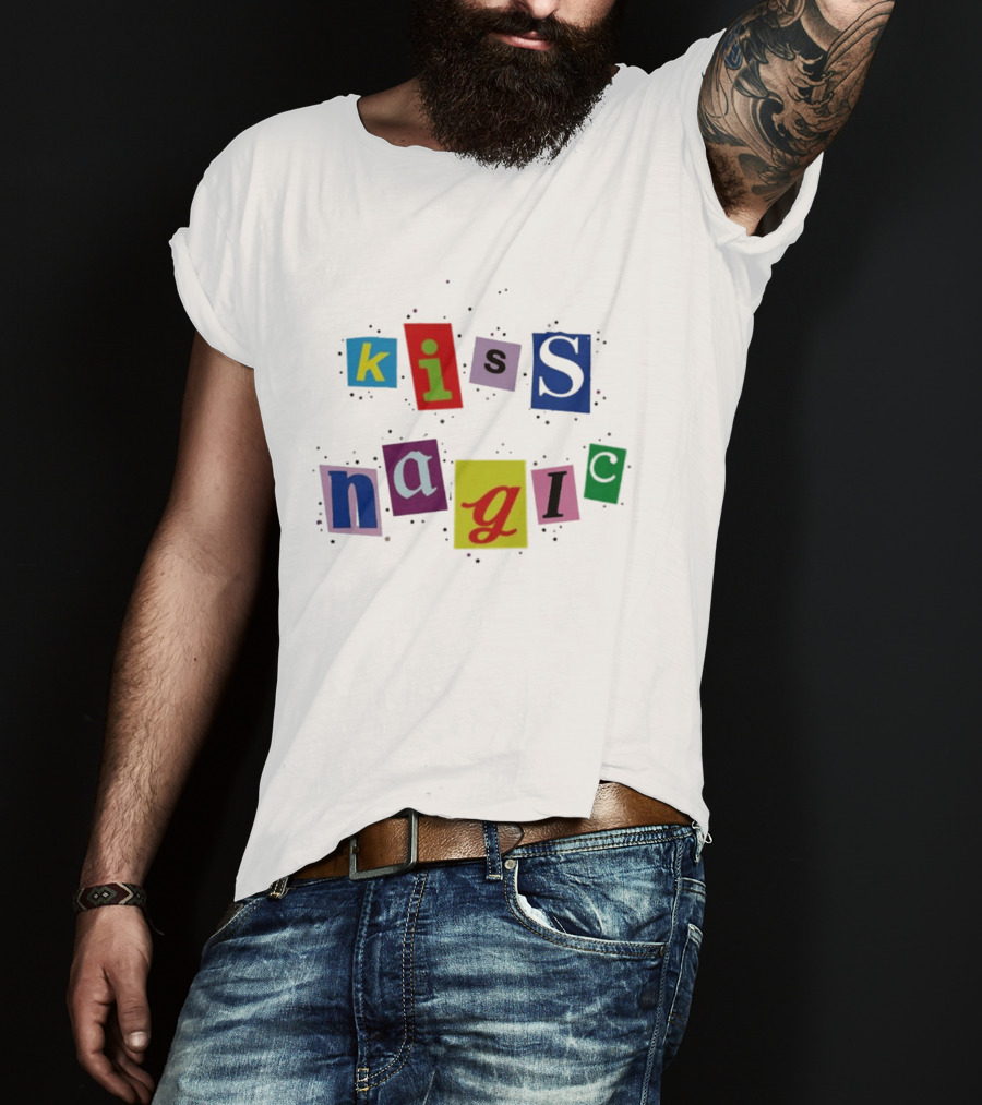 Maisie Williams Kiss Magic Typography Collage T-Shirt