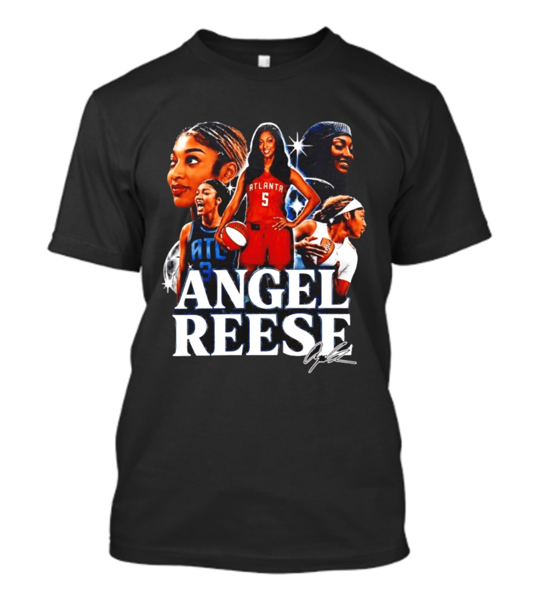 Angel Reese Atlanta Basketball Star Collage T-Shirt