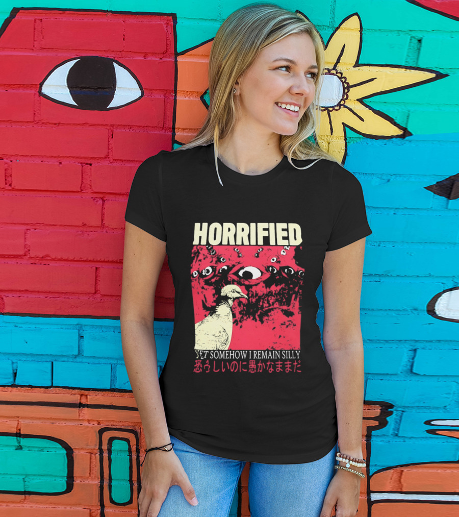 Horrified Pigeon Yet Somehow I Remain Silly Japanese T-Shirt