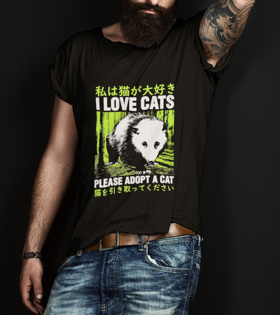 I Love Cats Please Adopt A Cat T-Shirt