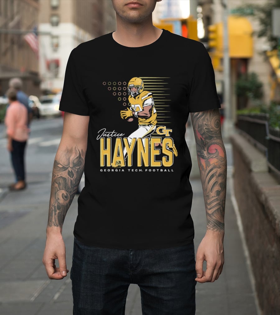 Justice Haynes Georgia Tech Yellow Jackets Football GT T-Shirt