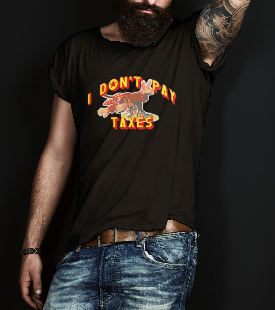 I Don't Pay Taxes Cool Monkey With Peace Sign T-Shirt