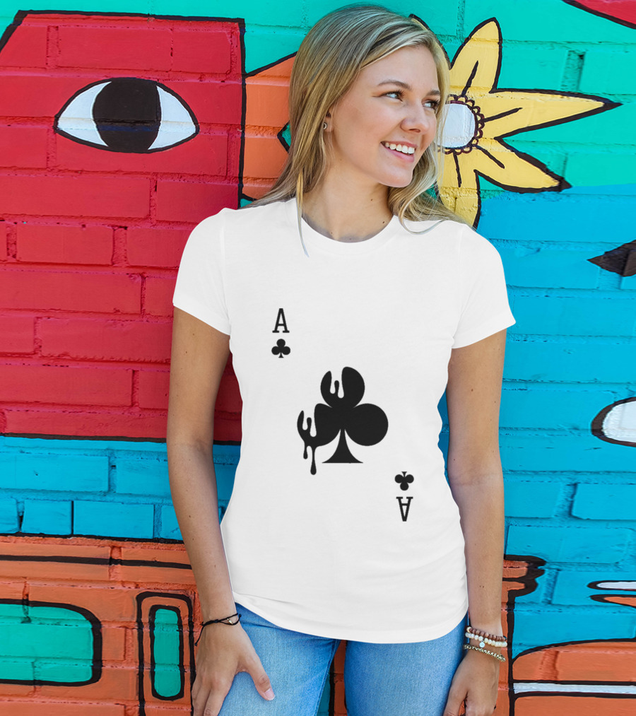 Ace Of Clubs Dripping Card T-Shirt