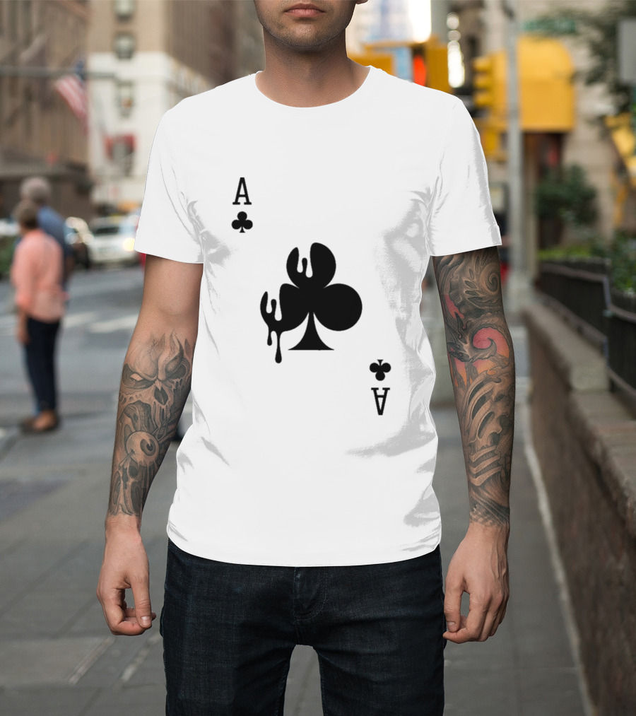 Ace Of Clubs Dripping Card T-Shirt