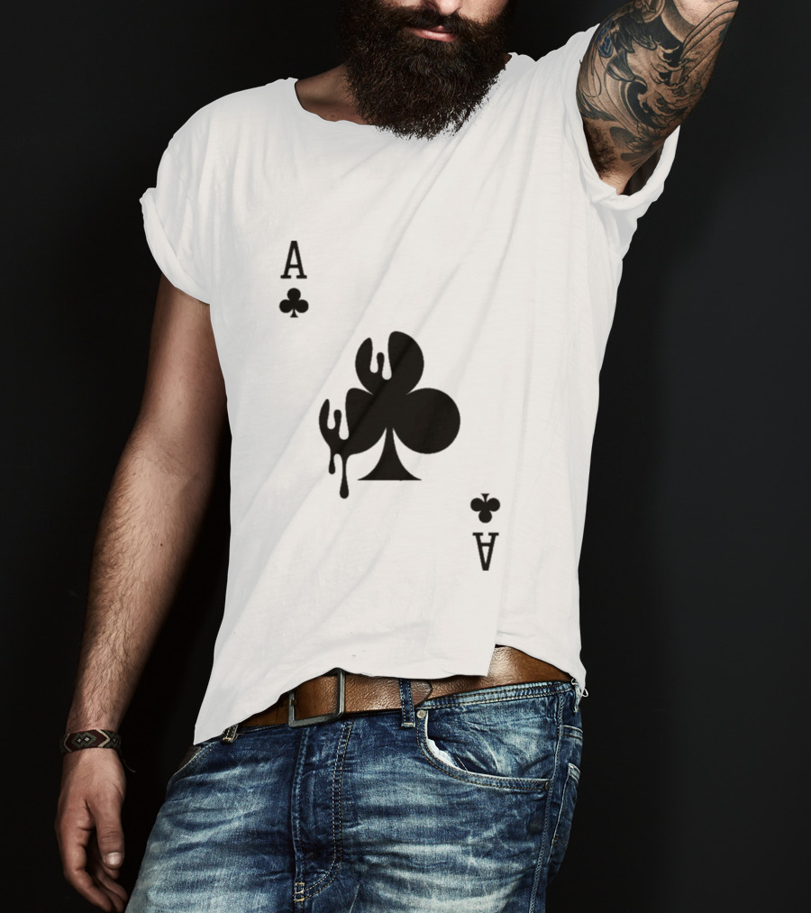 Ace Of Clubs Dripping Card T-Shirt