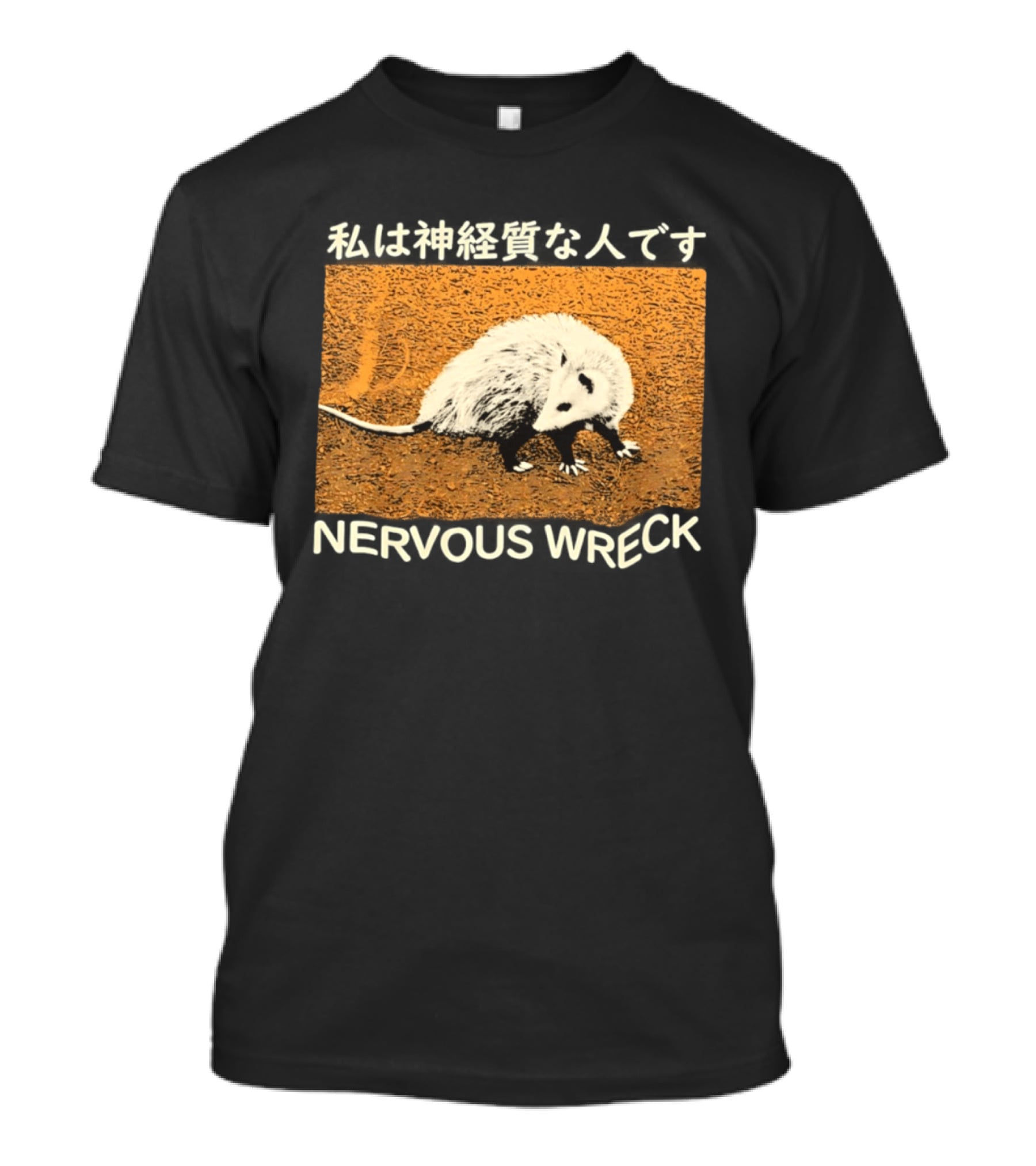 Opossum Nervous Wreck Vintage Style Wildlife Humor T-Shirt