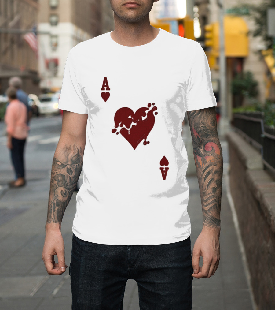 Ace Of Hearts Melting Card Visual T-Shirt