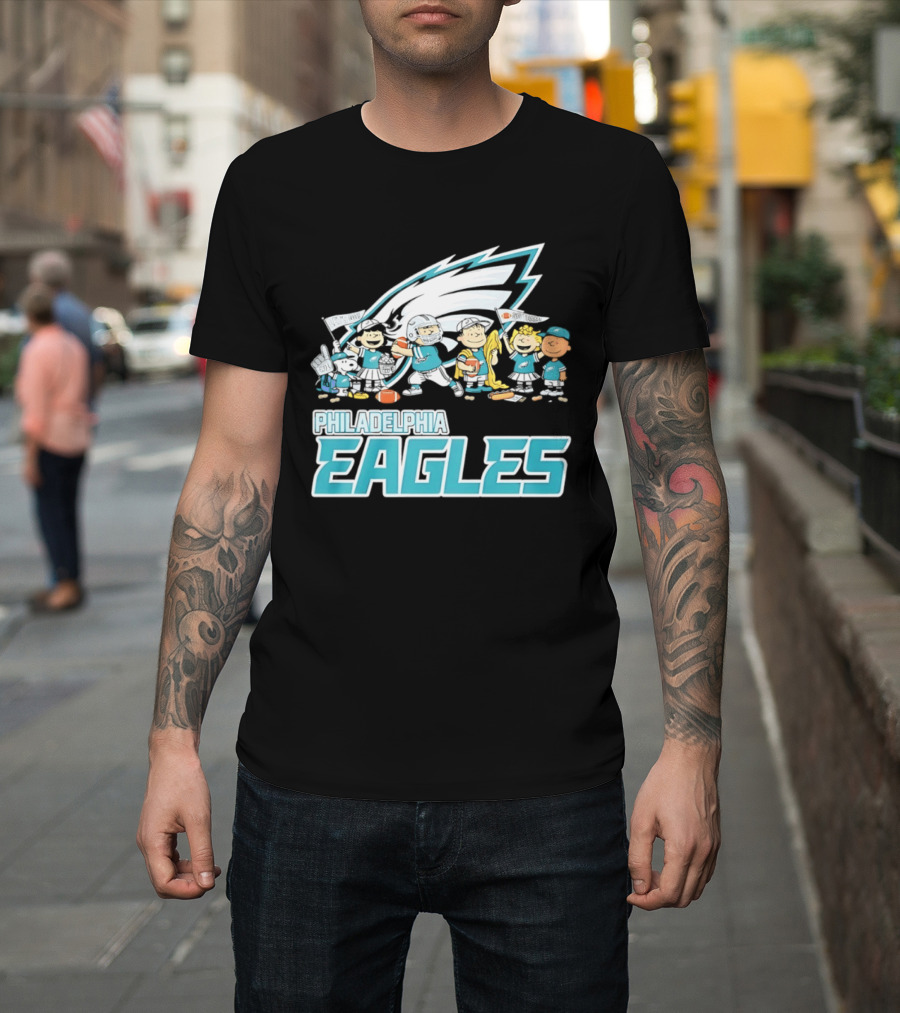 Peanuts Philadelphia Eagles Characters NFL Collaboration T-Shirt