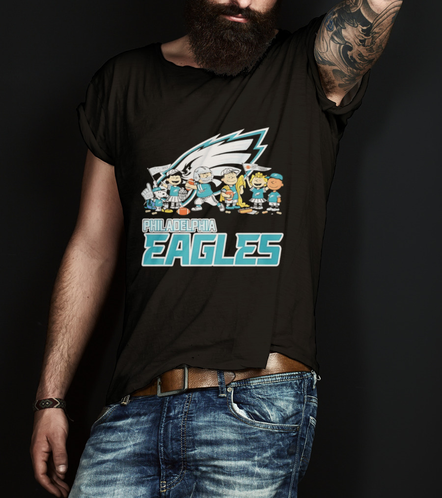 Peanuts Philadelphia Eagles Characters NFL Collaboration T-Shirt