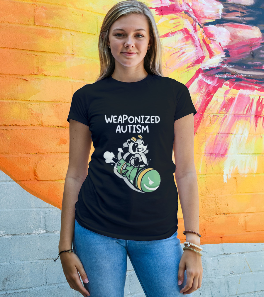 Weaponized Autism Raccoon Riding Missile T-Shirt