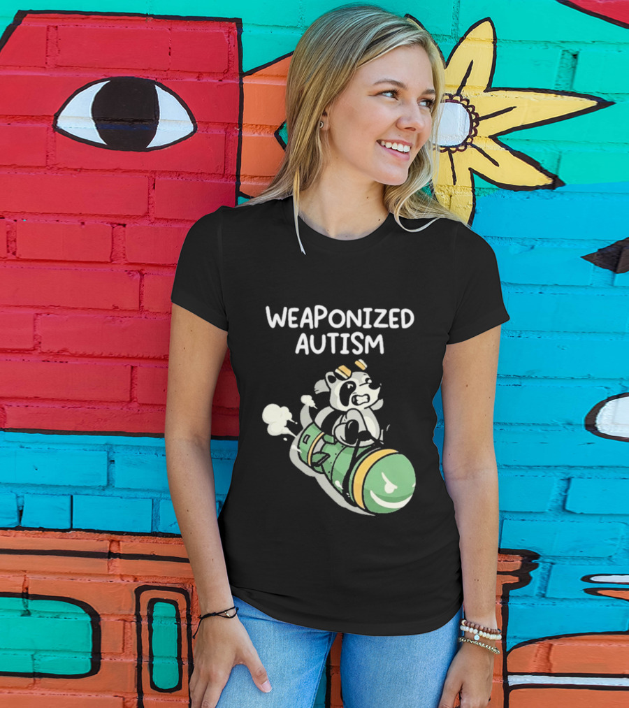 Weaponized Autism Raccoon Riding Missile T-Shirt