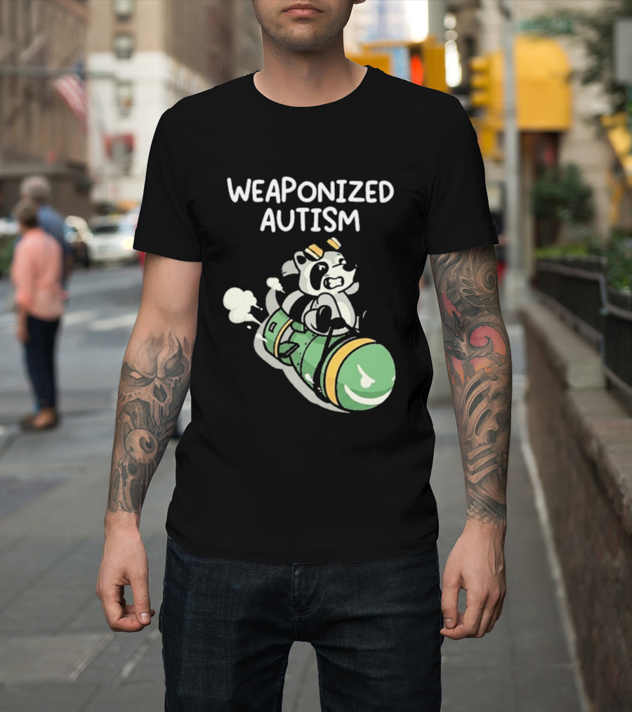 Weaponized Autism Raccoon Riding Missile T-Shirt