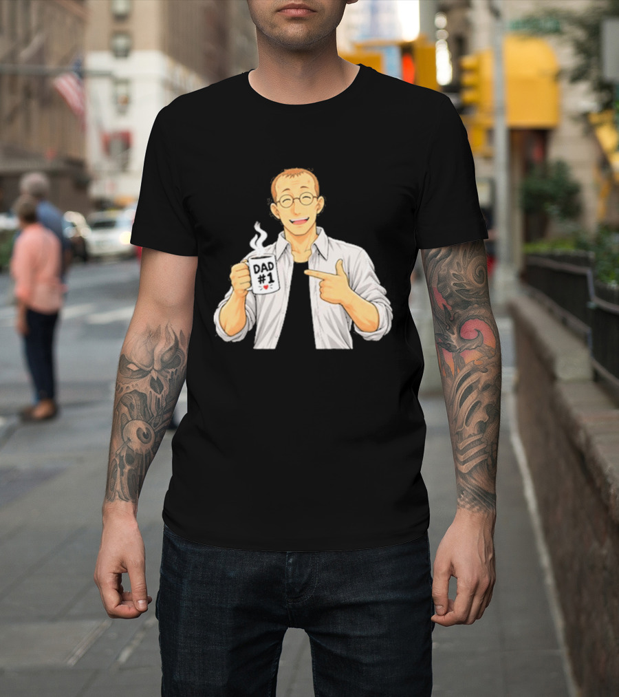 Shou Tucker Dad #1 Anime Character Holding A Cup T-Shirt