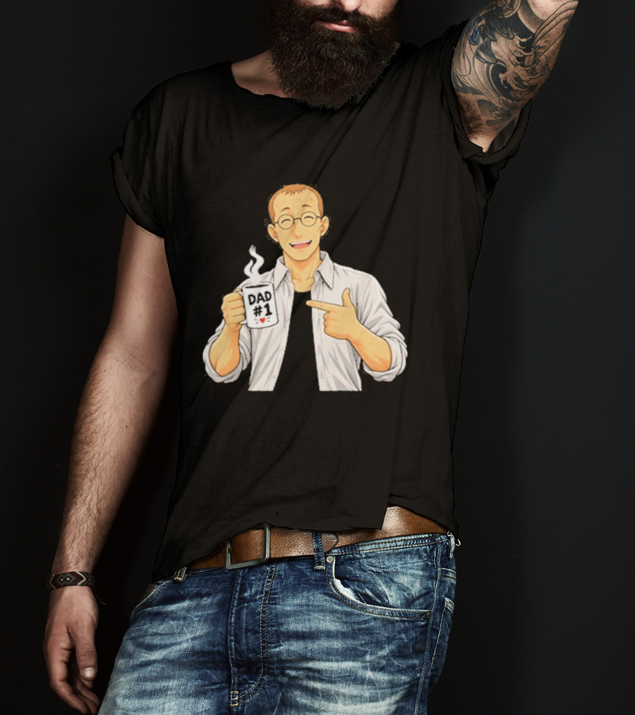 Shou Tucker Dad #1 Anime Character Holding A Cup T-Shirt