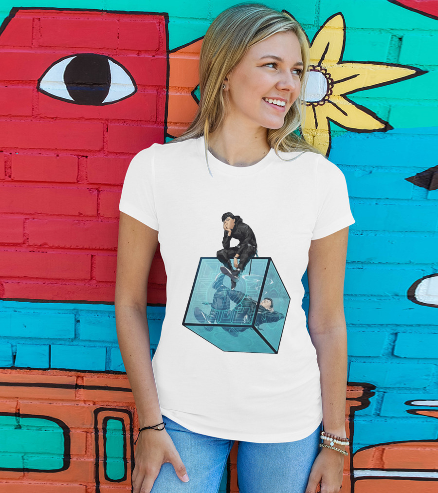 Ghostwire Tokyo Character Sitting On Cyber Cube T-Shirt