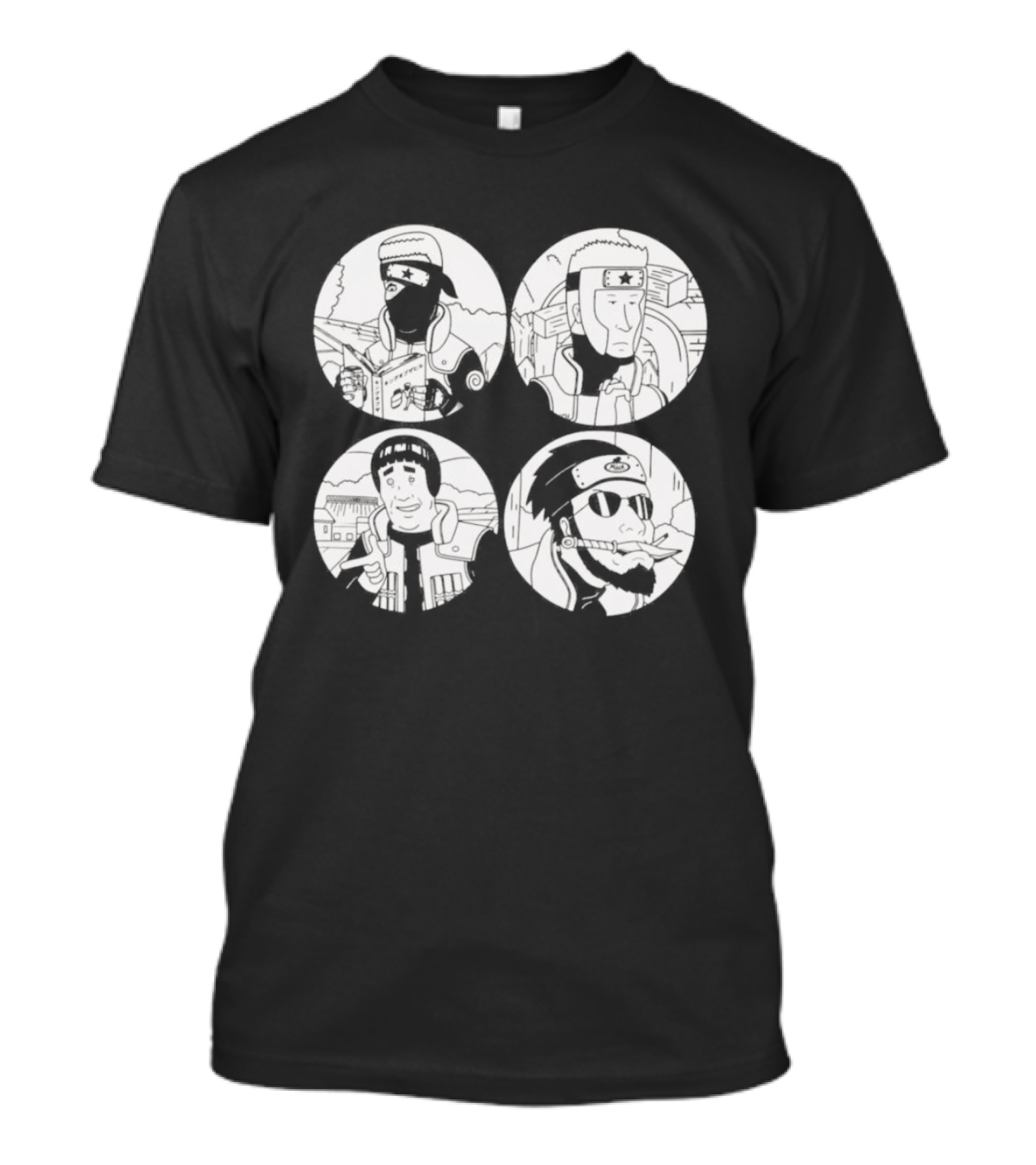 King Of The Hill Naruto Four Face Circles T-Shirt