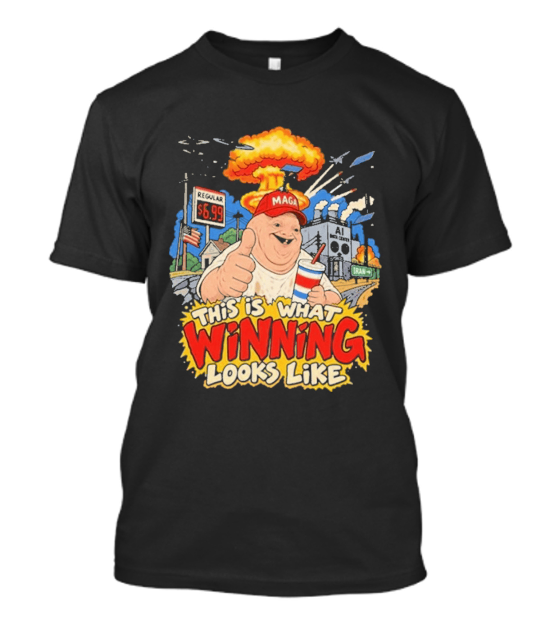 MAGA Wojak This Is What Winning Looks Like Explosive Parody Scene T-Shirt