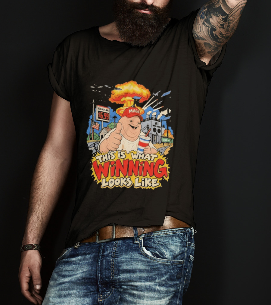 MAGA Wojak This Is What Winning Looks Like Explosive Parody Scene T-Shirt