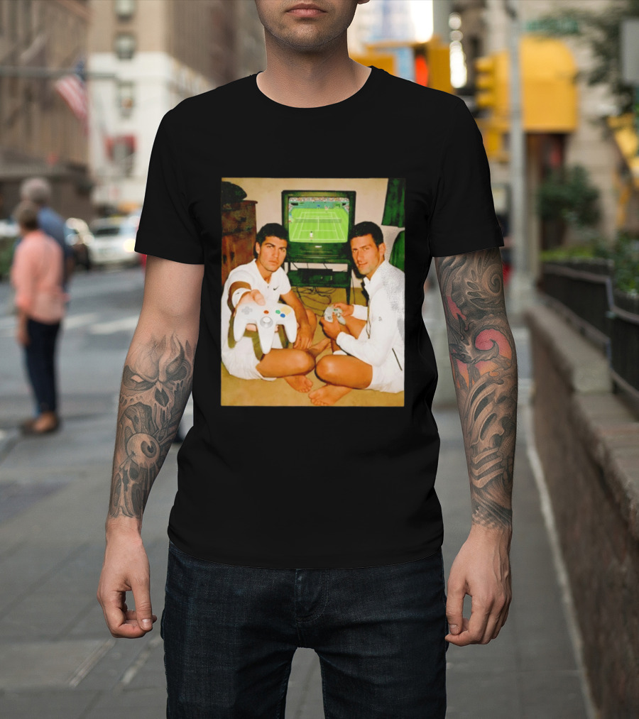 Novak Djokovic Carlos Alcaraz Gaming Showdown T-Shirt