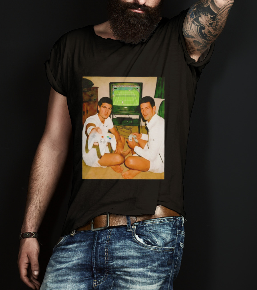 Novak Djokovic Carlos Alcaraz Gaming Showdown T-Shirt