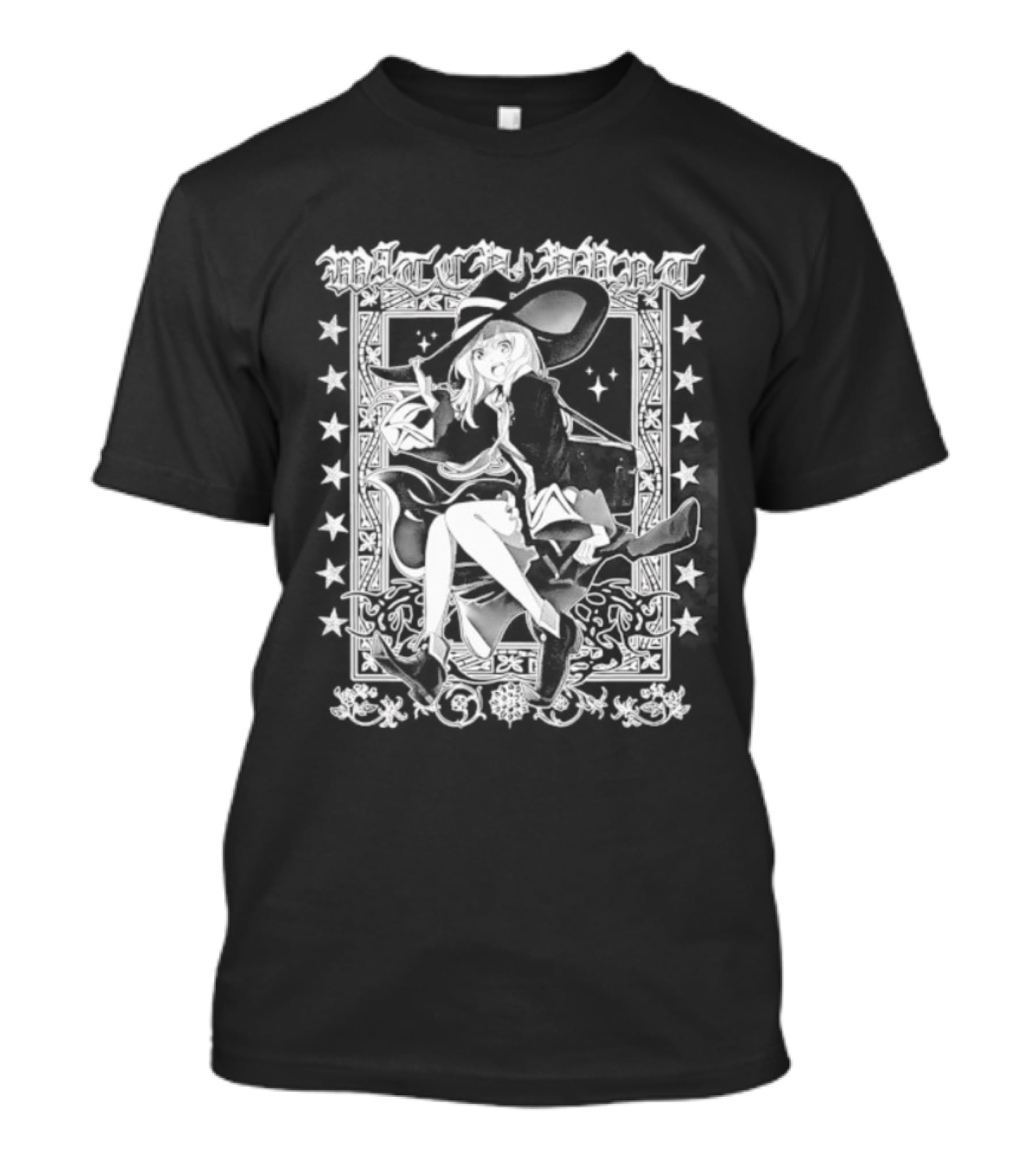 Elaina Witch Craft Anime Girl Manga Magic Gothic Floral Frame T-Shirt