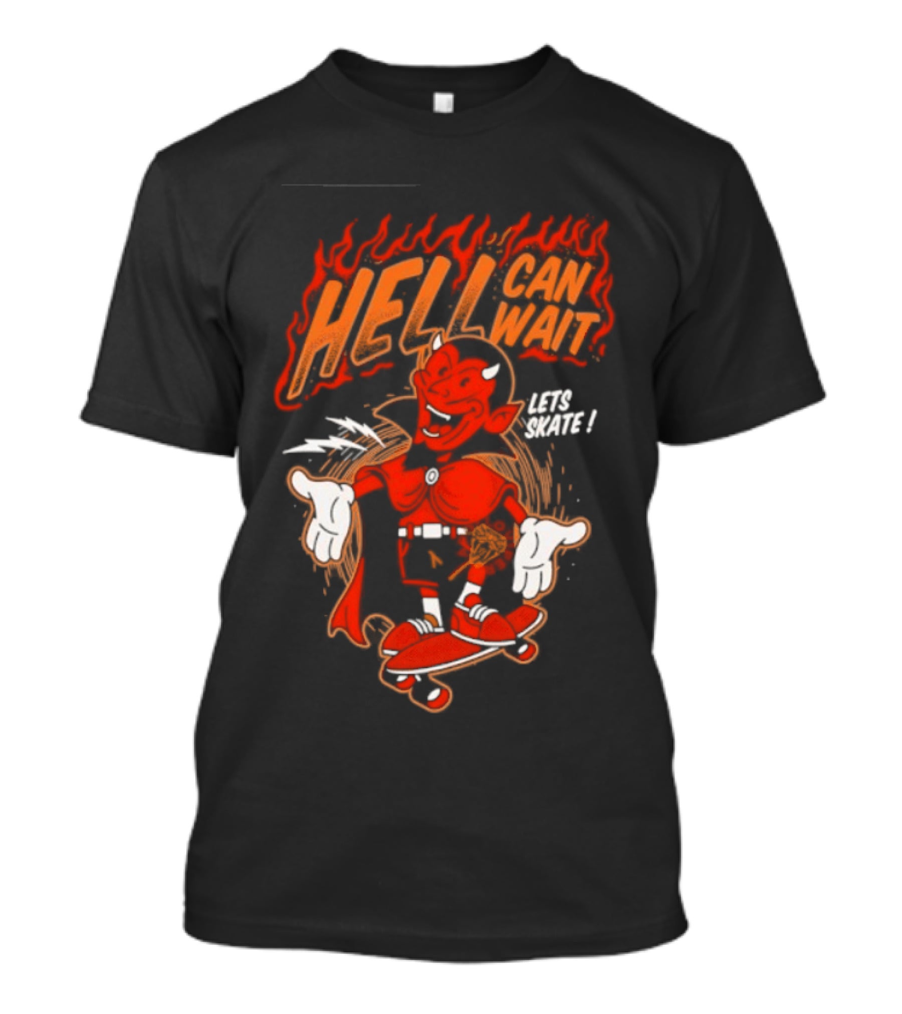 Hell Can Wait Let's Skate Devil Skateboarding T-Shirt