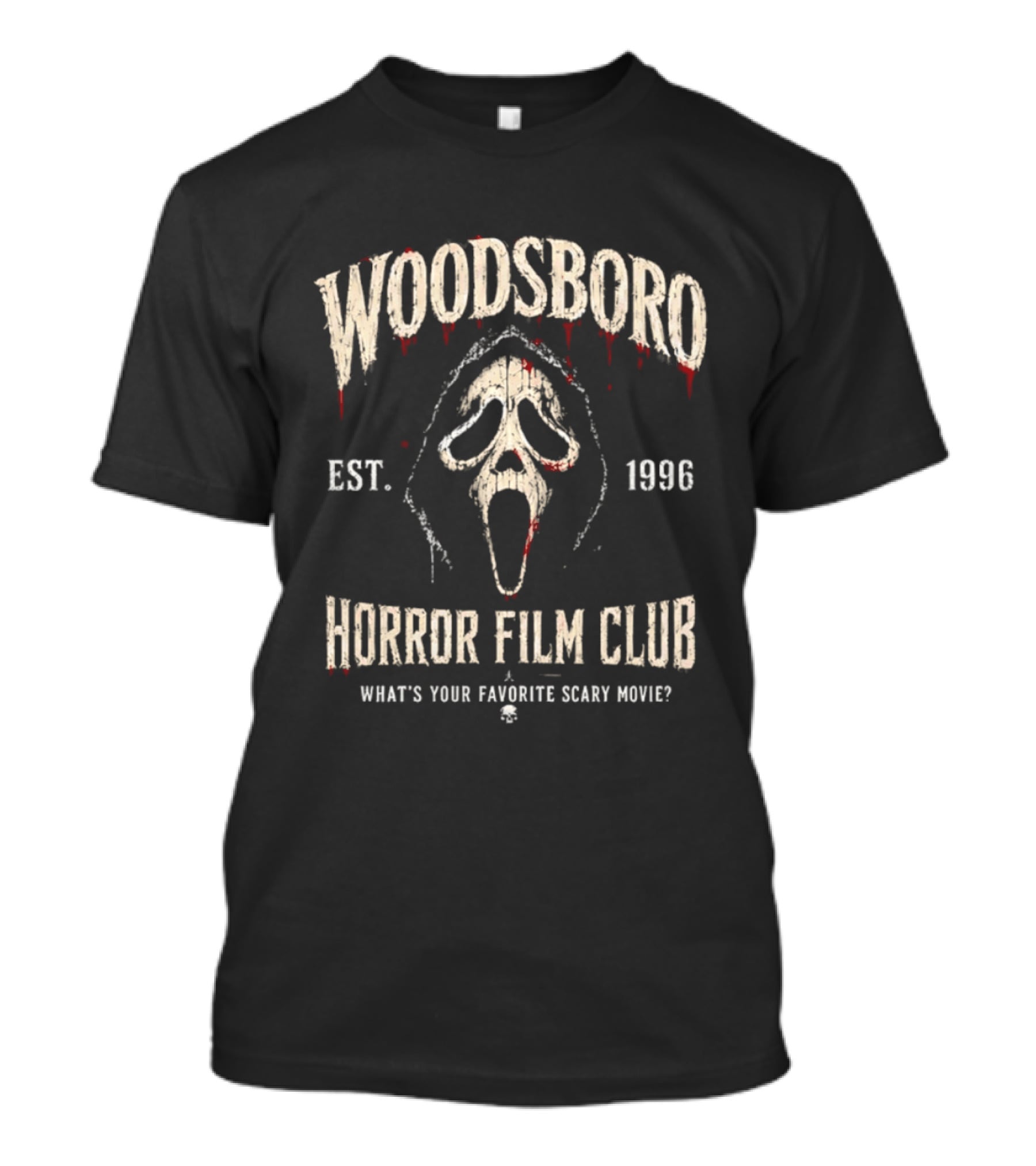 Ghostface Woodsboro Est 1996 Horror Film Club What's Your Favorite Scary Movie T-Shirt