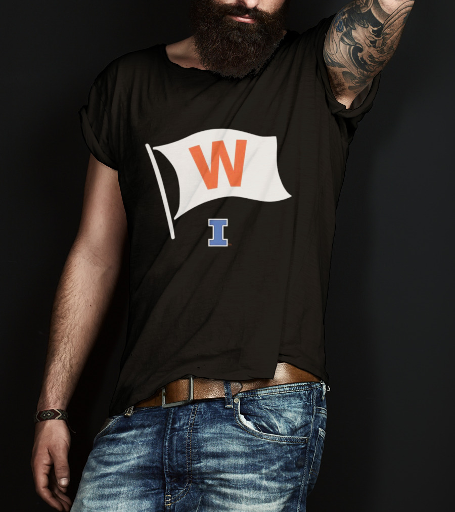 Illinois Fighting Illini Football Fly The W Flag Waving Victory T-Shirt