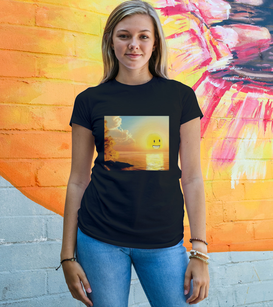 Golden Coin Face Sunset Over Water Inspired By Battle For Dream Island T-Shirt
