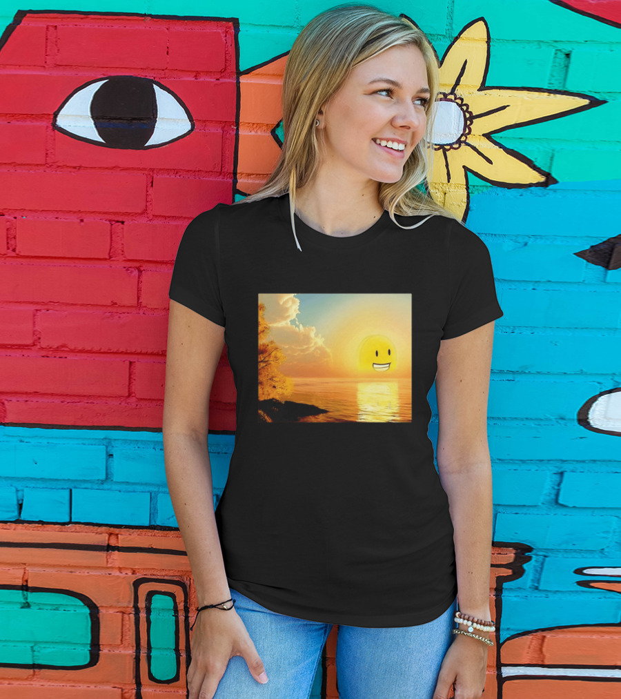 Golden Coin Face Sunset Over Water Inspired By Battle For Dream Island T-Shirt