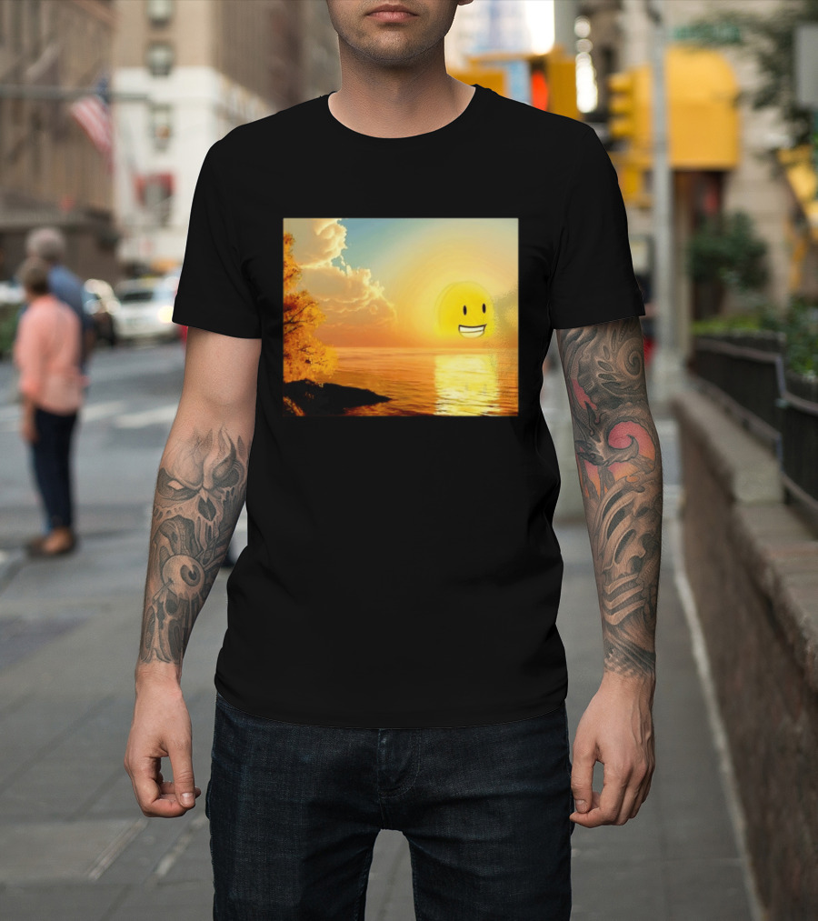 Golden Coin Face Sunset Over Water Inspired By Battle For Dream Island T-Shirt