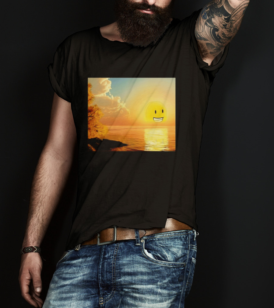 Golden Coin Face Sunset Over Water Inspired By Battle For Dream Island T-Shirt