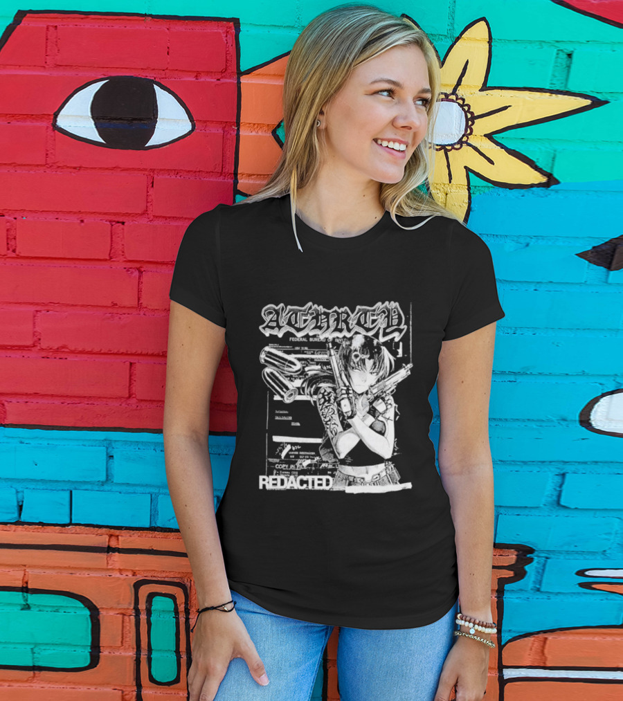 Top Revy With Gun Federal Bureau Of Investigation Redacted Anime Girl T-Shirt