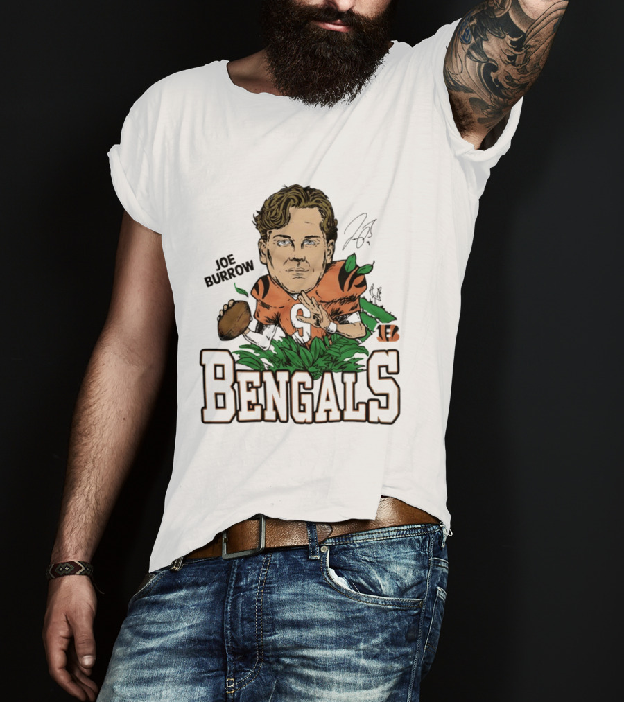 Joe Burrow Bengals Football Caricature Cincinnati T-Shirt